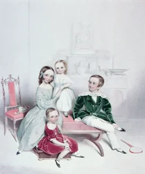 Un grupo de niños, siglo XIX